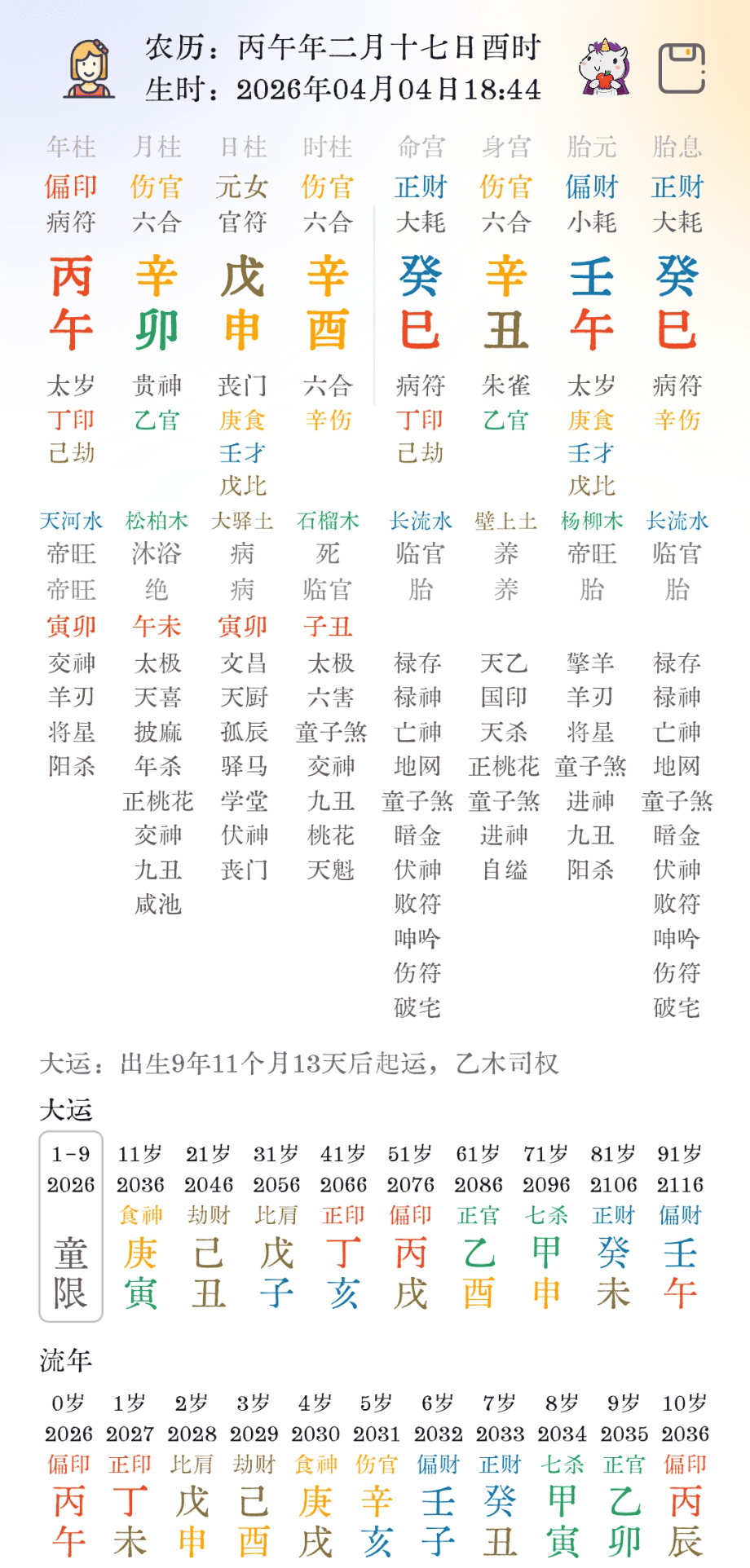 皇历界面示意长图